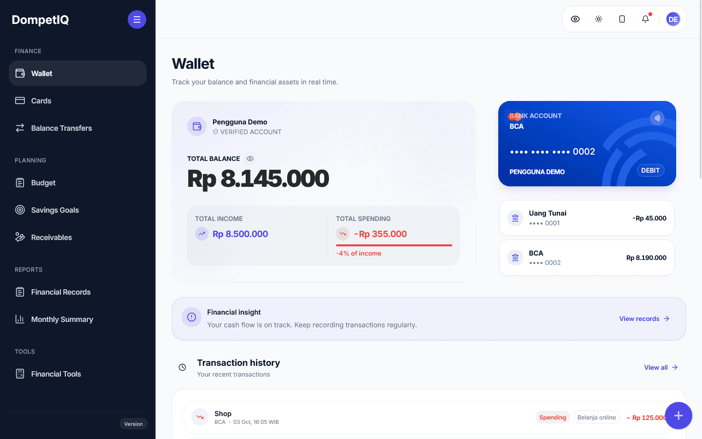 DompetIQ project preview