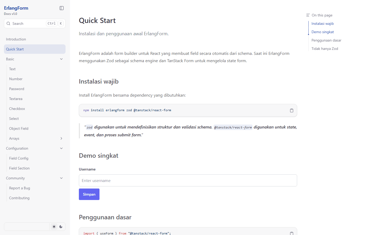 Preview of ErlangForm